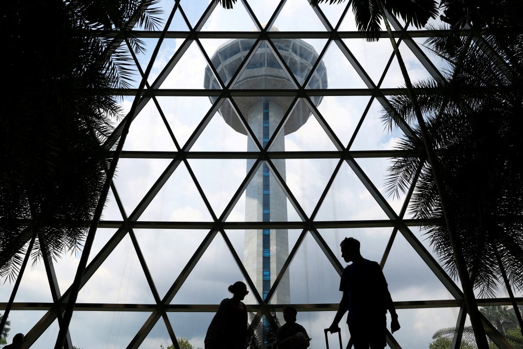 A view of the control tower next to Jewel Changi Airport in Singapore. Photo: Reuters