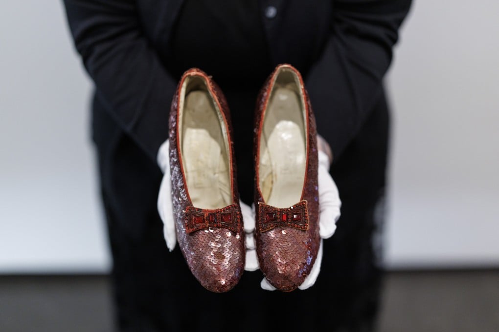 Dorothy’s ruby slippers, worn by Judy Garland in the film The Wizard of Oz. Photo: EPA-EFE