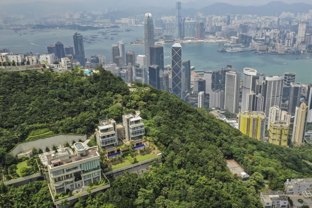 An aerial view of residential buildings on The Peak. Photo: Roy Issa