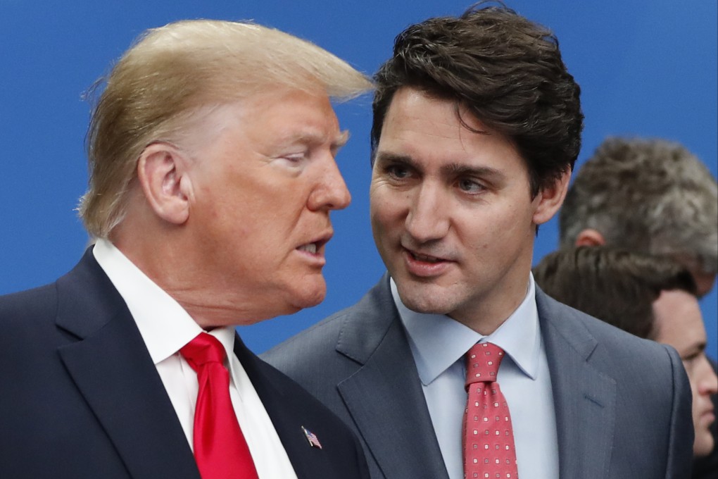 Then-President Donald Trump and Canadian Prime Minister Justin Trudeau in 2019. File photo: AP