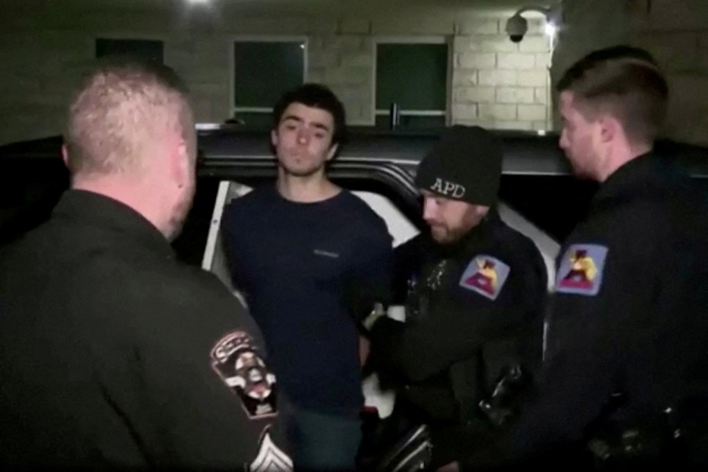 Suspect Luigi Mangione, 26, arrives for his arraignment at Blair County Court House in Holidaysburg, Pennsylvania. Photo: FOX News Channel via Reuters