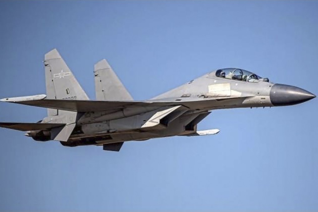 A mainland Chinese J-16 fighter jet. Taiwan’s defence ministry says it is monitoring PLA activity near the island. Photo: AP
