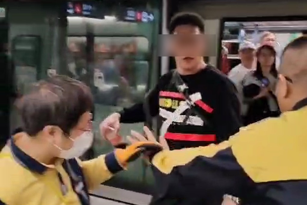 A screengrab purportedly of the incident at Sham Shui Po MTR Station. Photo: SCMP