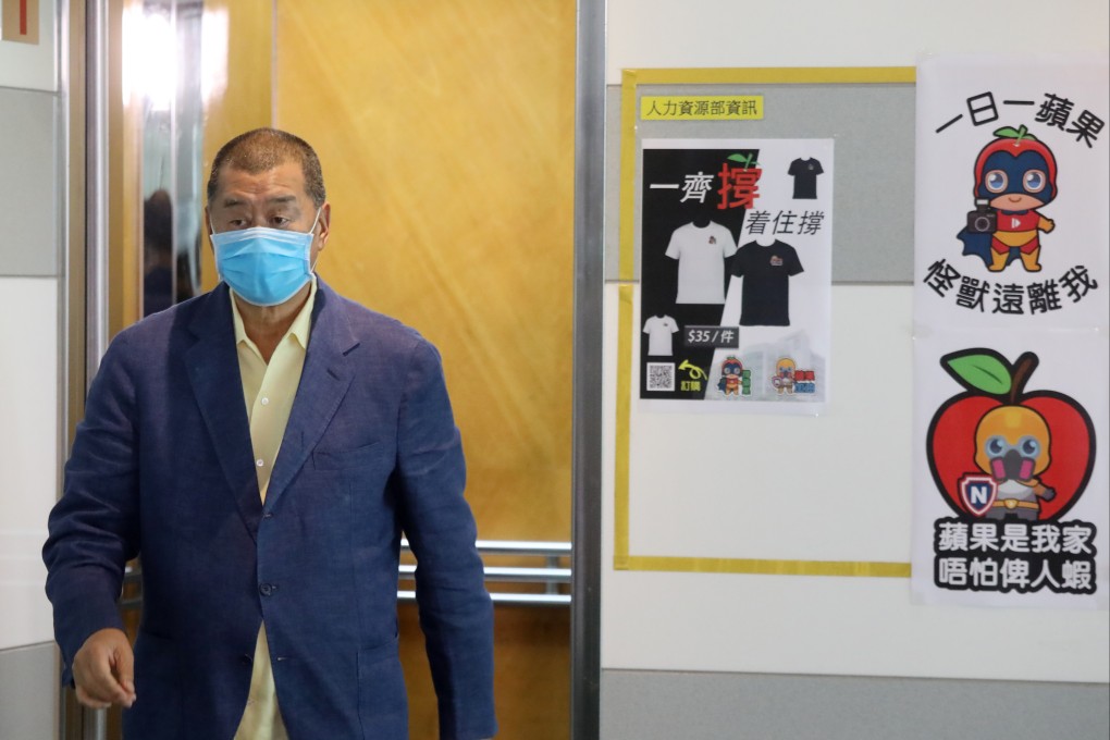 Jimmy Lai at the Next Digital and Apple Daily office building in Tseung Kwan O in August 2020. Photo: K. Y. Cheng