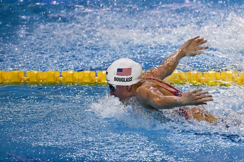 America’s Kate Douglass of competes in the women’s 200m medley on day one of the World Swimming Championships in Budapest. Photo: AP