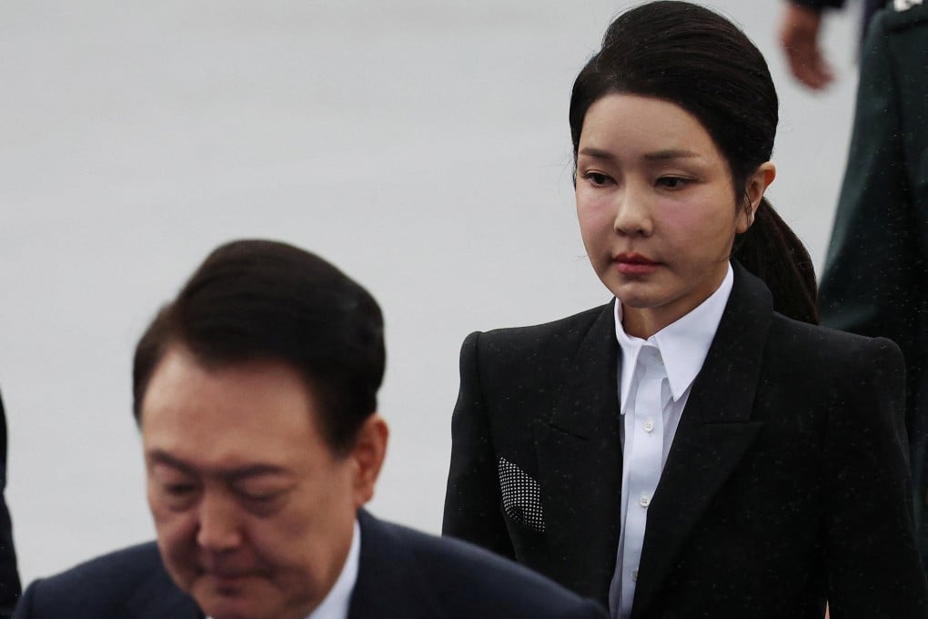 South Korean President Yoon Suk-yeol and his wife Kim Keon-hee arrive for a celebration to mark the 76th anniversary of Korea Armed Forces Day, in Seongnam, South Korea on October 1. Photo: Reuters