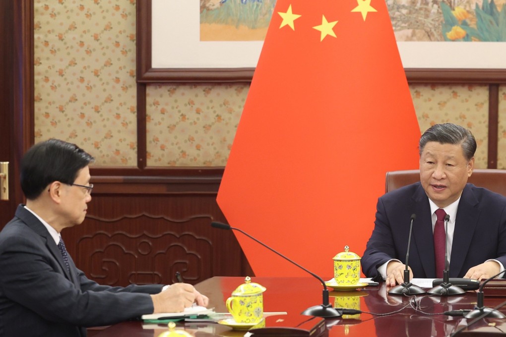 President Xi Jinping meets Chief Executive John Lee Ka-chiu in Beijing in December of last year. Photo: Handout