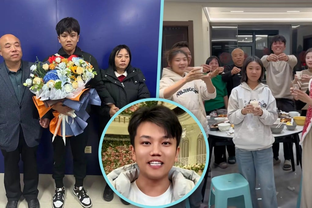 An abductee from China has chosen to decline lavish gifts from his affluent birth family to avoid altering his mindset towards material wealth. Photo: SCMP composite/Douyin