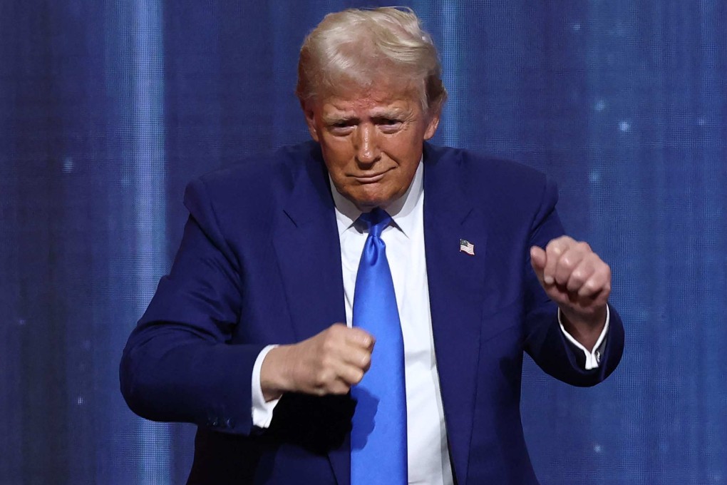 US president-elect Donald Trump dances after speaking during the FOX Nation’s Patriot Awards at the Tilles Center on December 5, 2024 in New York. Photo: Getty Images via AFP