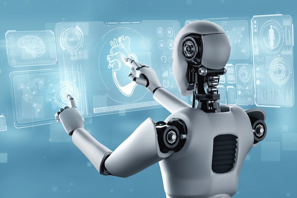 An artificial intelligence robot using machine learning and AI to analyse a person’s health and give advice. Photo: Shutterstock