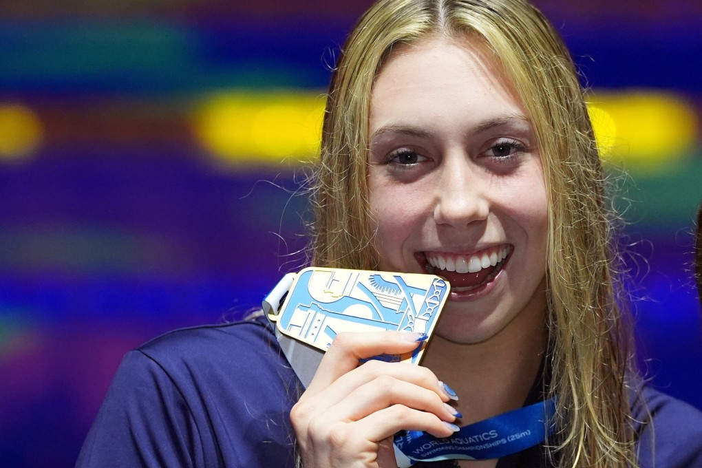 American Gretchen Walsh set a championship record in qualifying for the women’s 100m freestyle final and then won the women’s 50m butterfly at World Aquatics Swimming Championships. Photo: EPA-EFE