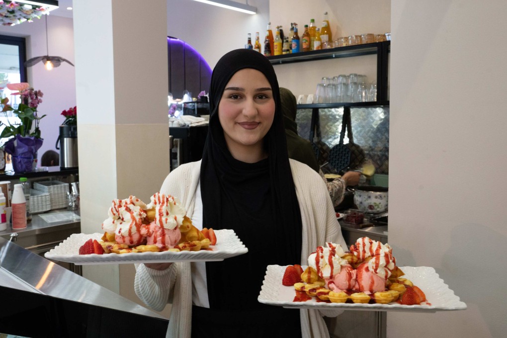 Sumeja Zumberi, the 18-year-old owner of Baresha, has received praise for her women-only cafe from customers who enjoy feeling “undisturbed” there. Photo: dpa/picture alliance via Getty Images