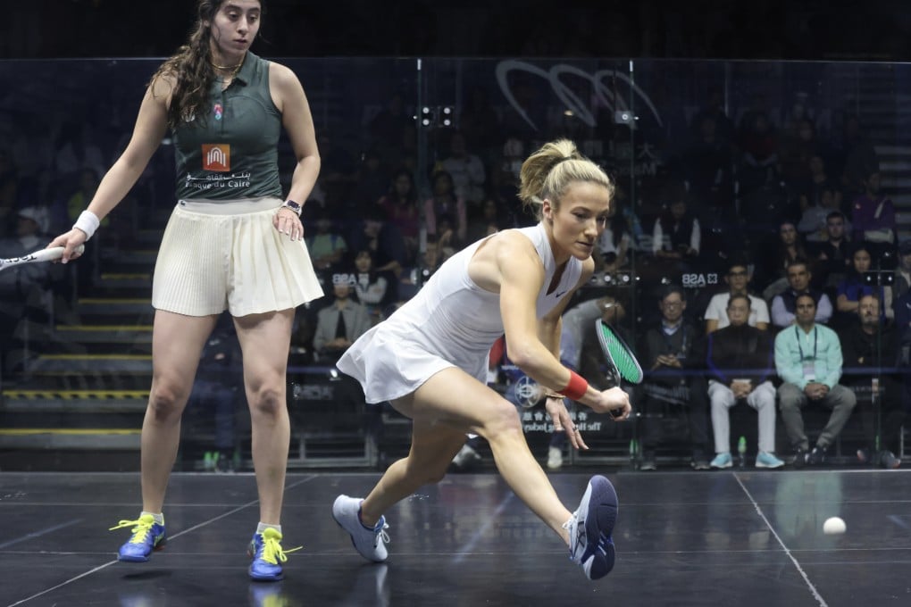 Olivia Weaver (right) is set to return to action after recovering from the back injury she suffered in her Hong Kong Squash Open semi-final match against Nour El Sherbini. Photo: Jonathan Wong