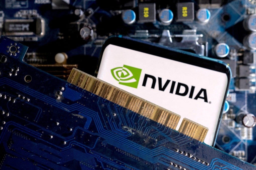 A smartphone with a displayed Nvidia logo is placed on a computer motherboard in this illustration picture taken March 6, 2023. Photo: Reuters