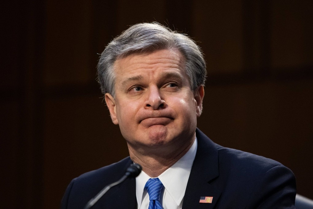 FBI Director Christopher Wray testifies before the Senate Judiciary Committee on the January 6 insurrection in Washington in March 2021. Photo: AFP