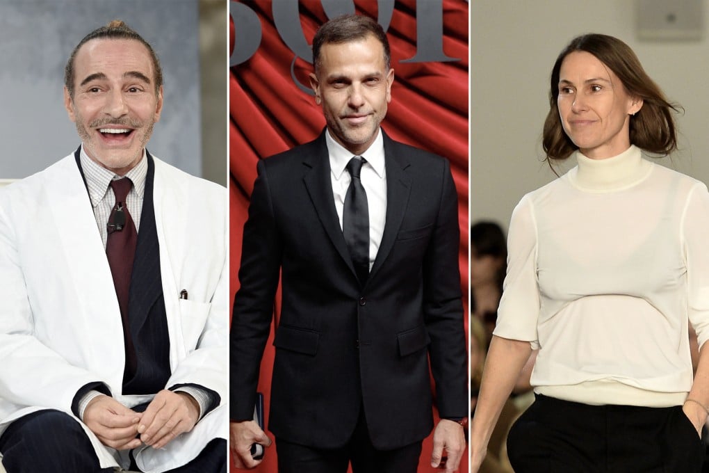 From left: John Galliano, Matthieu Blazy and Louise Trotter. Blazy is to work at Chanel, Trotter will take his place at Bottega Veneta, and Galliano has quit Martin Margiela. Photos: AFP, Getty Images