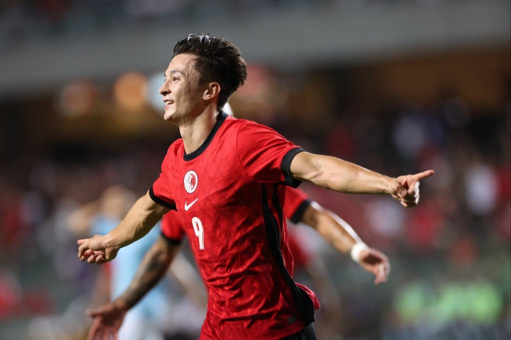 Matt Orr celebrates after netting during Hong Kong’s 3-1 victory over the Philippines last month. Photo: Dickson Lee
