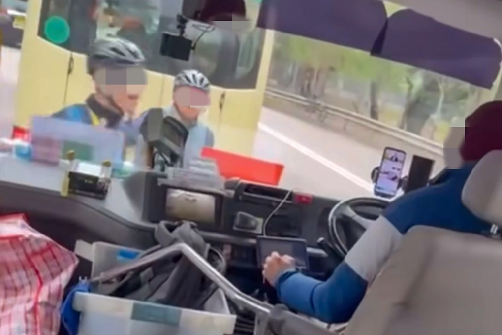 The argument appeared to stem from the cyclists’ complaints over the driver’s behaviour. Photo: Facebook/Kitty Chau