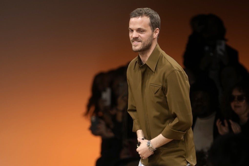 Creative director Matthieu Blazy accepts applause after the conclusion of the presentation of Bottega Veneta women’s autumn/wnter 2024-25 collection in Milan. He has been named artistic director of Chanel, a much bigger fashion house. Photo: AP