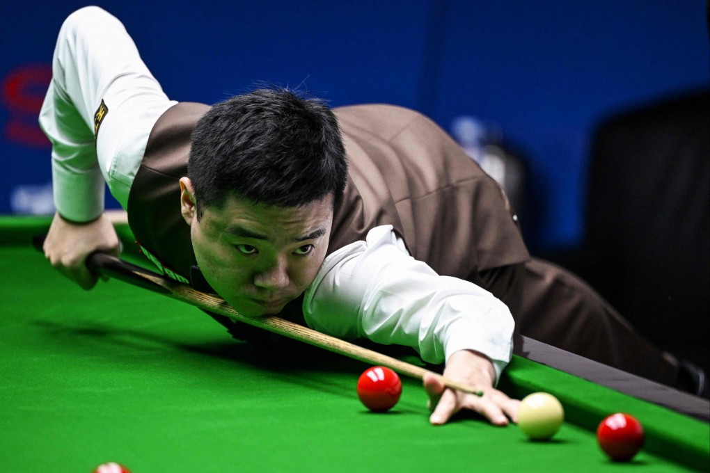 China’s Ding Junhui, seen here at Shanghai Masters in 2023, crashed out of the Scottish Open to Belgian former world champion Luca Brecel. Photo: AFP