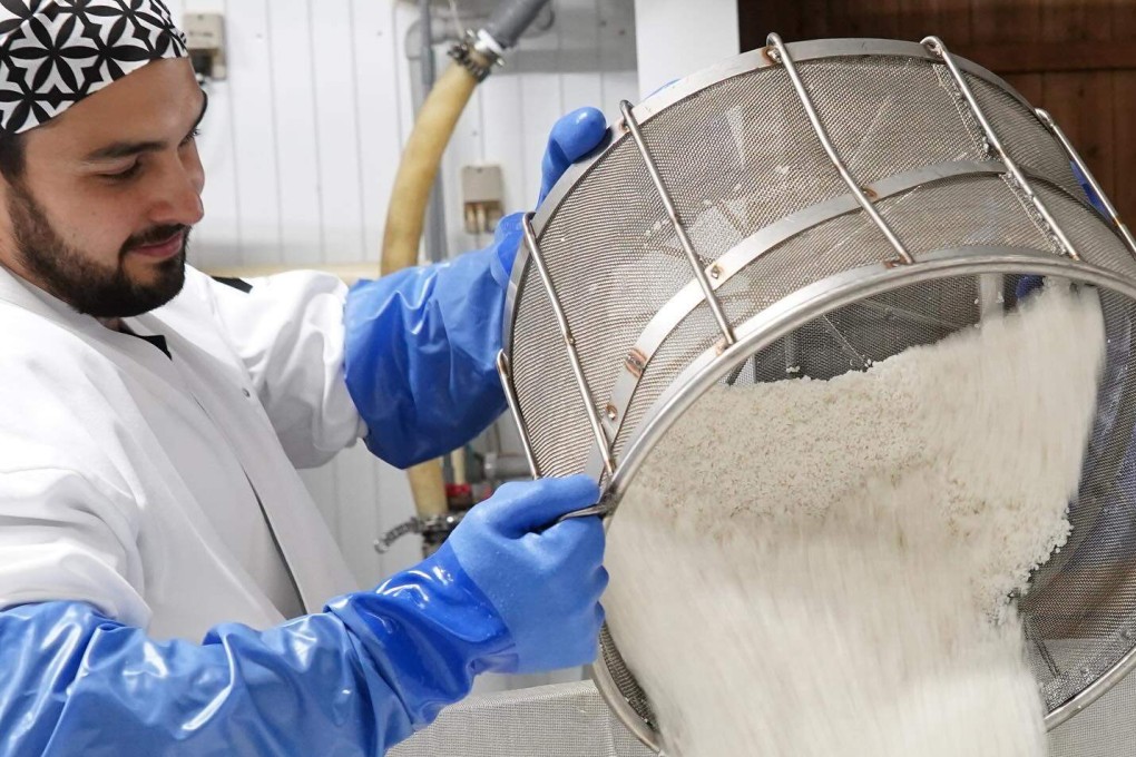 A tourist takes part in making koji, a rice mould that turns starch into sugar, part of the process of making sake, in Nagano, central Japan. Photo: Instagram/@mysakejourney_uk