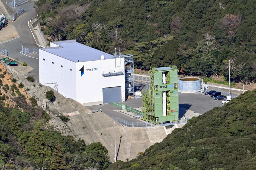 Space One, which aims to become the first Japanese firm to put a satellite into orbit, said it had postponed the launch of the rocket due to strong winds. Photo: Kyodo