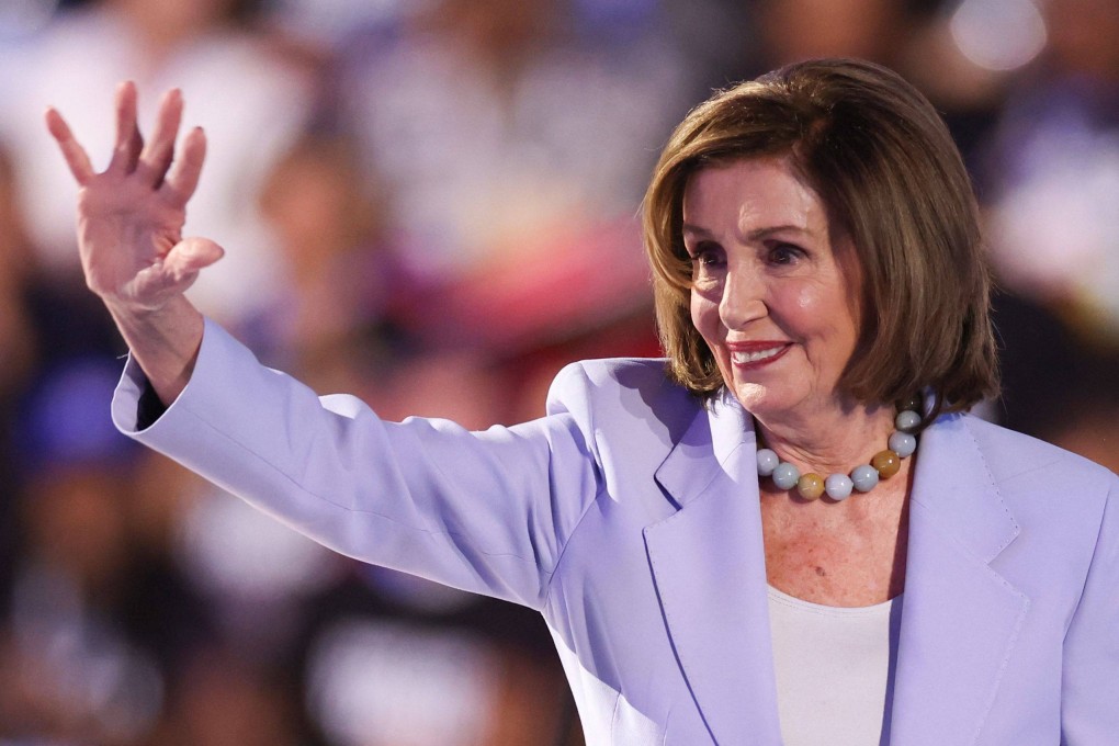 Former US House speaker Nancy Pelosi waves to the crowd on the third day of the Democratic National Convention in Chicago in August. Photo: AFP