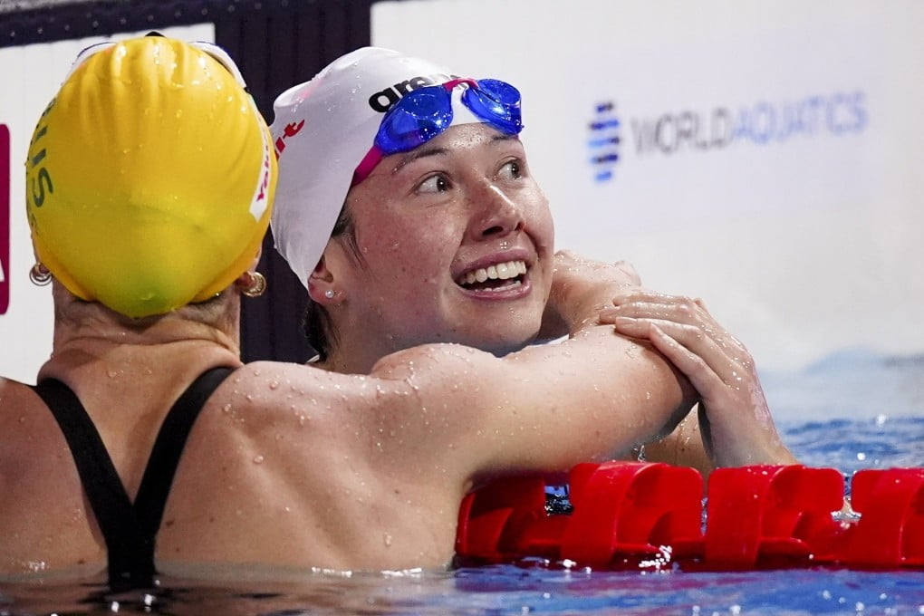 Siobhan Haughey savours the moment after winning 200m freestyle world championships gold. Photo: EPA-EFE