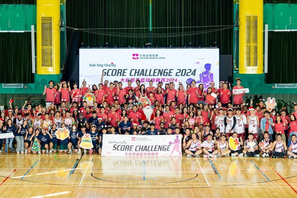 Dah Sing Charity Score Challenge brings together bank employees and youths to play basketball to raise money for charity. Photo: Handout