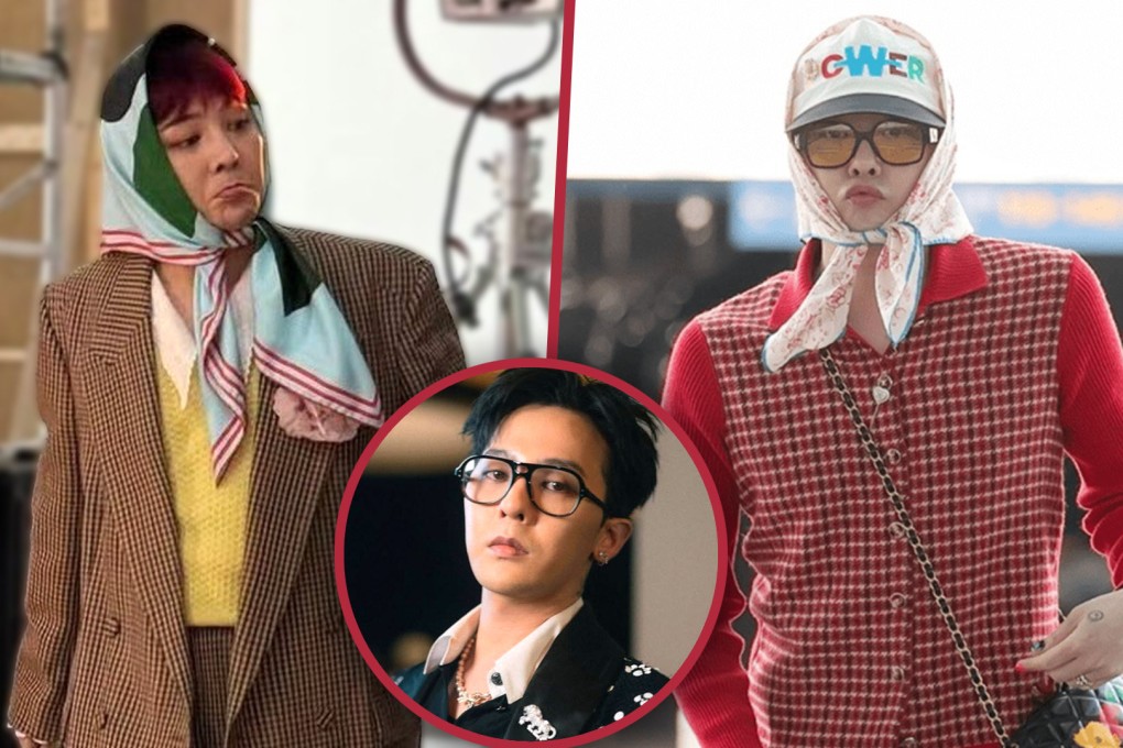 K-pop star G-Dragon’s distinctive “auntie style” has been a massive hit with his army of fans. Photo: SCMP composite/X.com/IG@8lo8lo8lowme