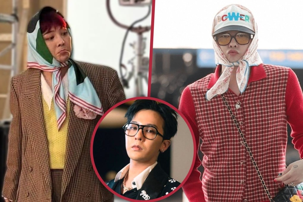 K-pop star G-Dragon’s distinctive “auntie style” has been a massive hit with his army of fans. Photo: SCMP composite/X.com/IG@8lo8lo8lowme