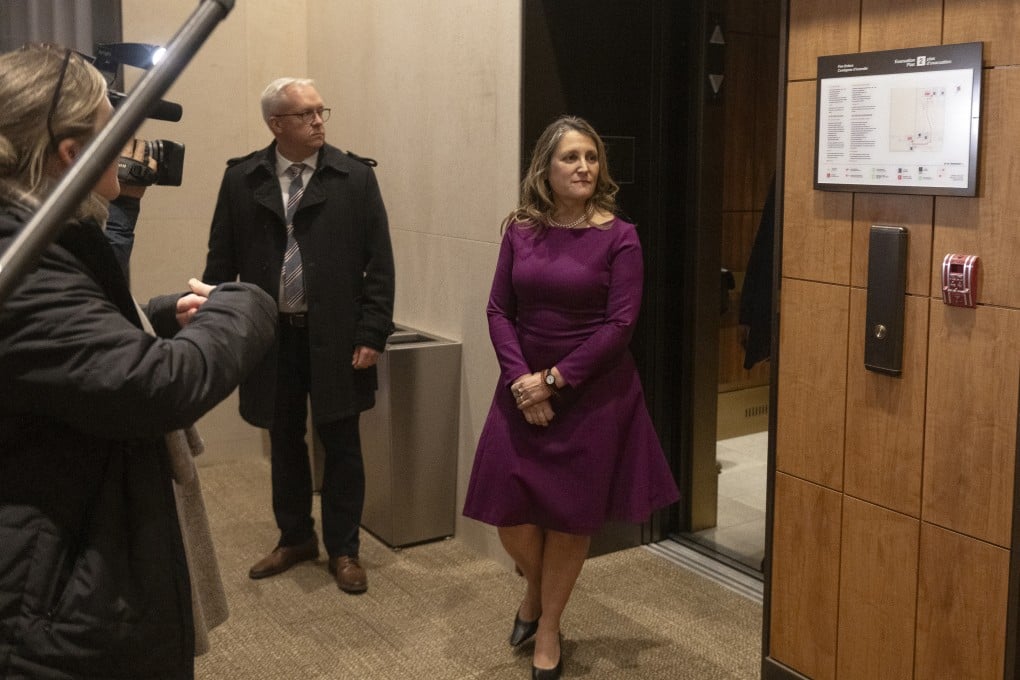 Chrystia Freeland, who stepped down as finance minister and deputy prime minister. Photo: The Canadian Press via AP