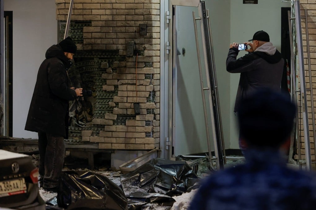 The scene of the explosion, which killed a senior Russian military official and his assistant. Photo: Reuters