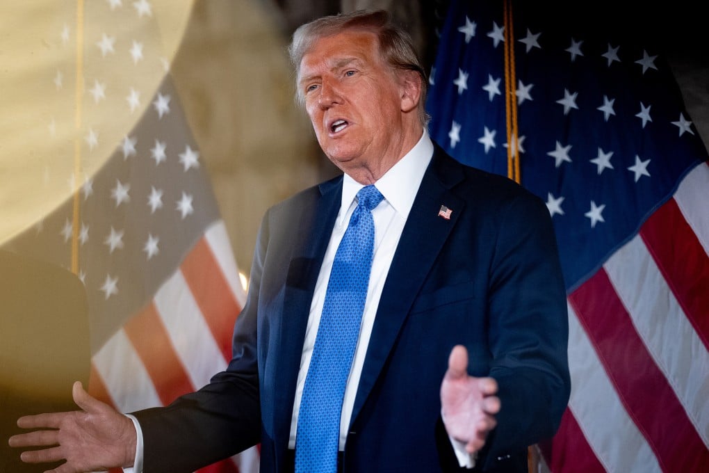US President-elect Donald Trump speaks at a news conference at Mar-a-Lago resort on Monday. Photo: Getty Images