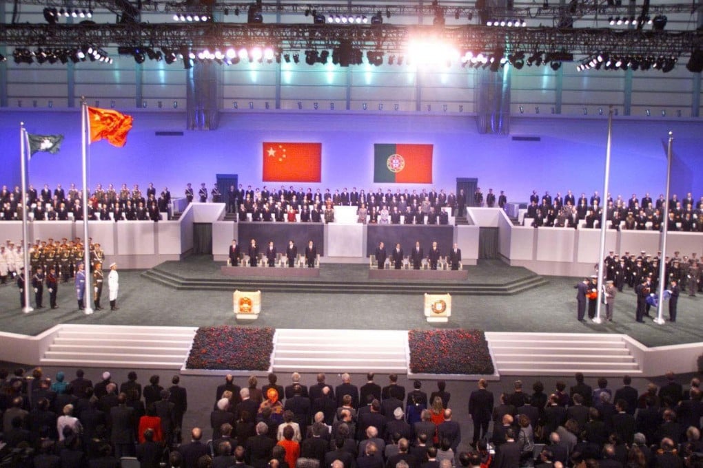 Chinese and Portuguese leaders attend the handover ceremony of Macau at midnight on December 20, 1999. Macau’s return to Chinese sovereignty ended 442 years of Portuguese rule. Photo: SCMP