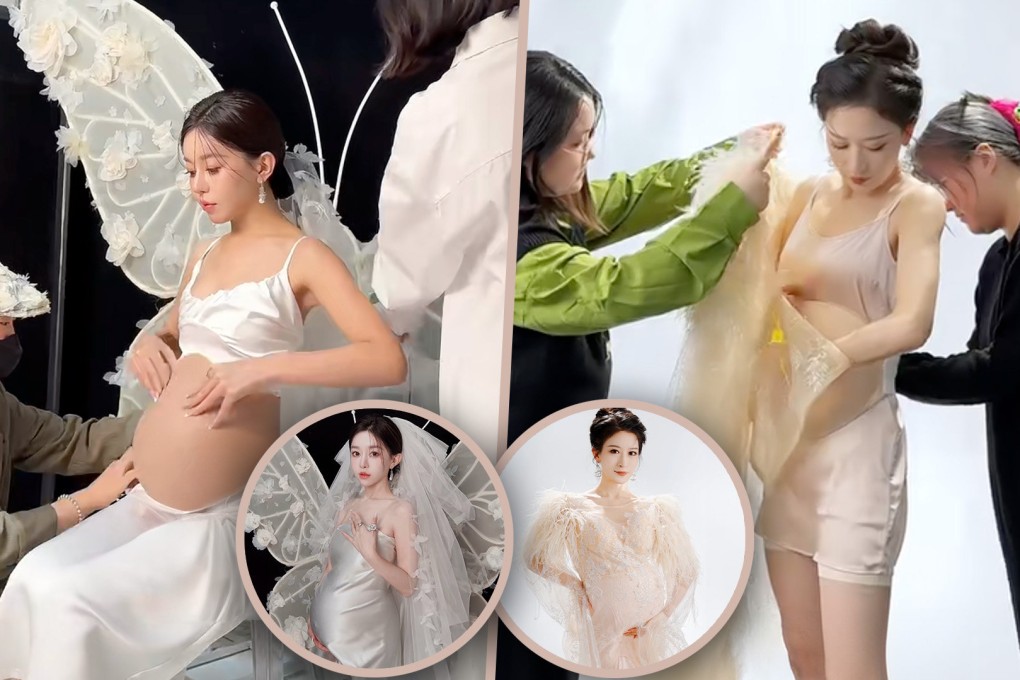 Young, single women in China are taking fake pregnancy photos so they can look good when the real thing comes along. Photo: SCMP composite/Xiaohongshu