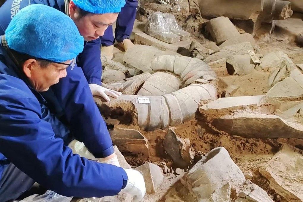 Archaeologists at the site of China’s legendary terracotta warriors are buzzing about a recent discovery that appears to be a rare statue of a senior military commander. Photo: CCTV