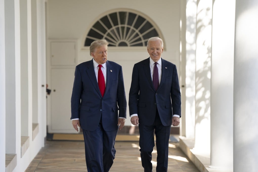 US President Joe Biden with president-elect Donald Trump during a transition meeting at the Oval Office of the White House in Washington on November 13. Photo: White House / Zuma Press Wire / dpa