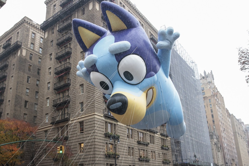 A Bluey balloon floats in New York’s annual Macy’s Thanksgiving Day Parade last month. Photo: Getty Images/TNS