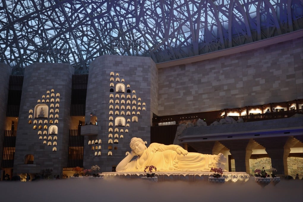 The nine-metre reclining Buddha on the ground floor of the Usnisa Palace, in Nanjing, eastern China, one of the must-see landmarks for visitors to the city. Photo: Cyril Ip