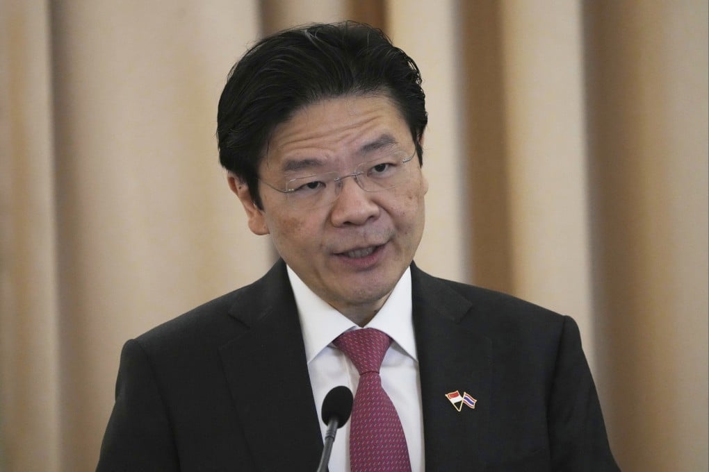 Singapore’s Prime Minister Lawrence Wong speaks to the media during a joint press conference at the government house in Bangkok, Thailand on November 28. Photo: AP