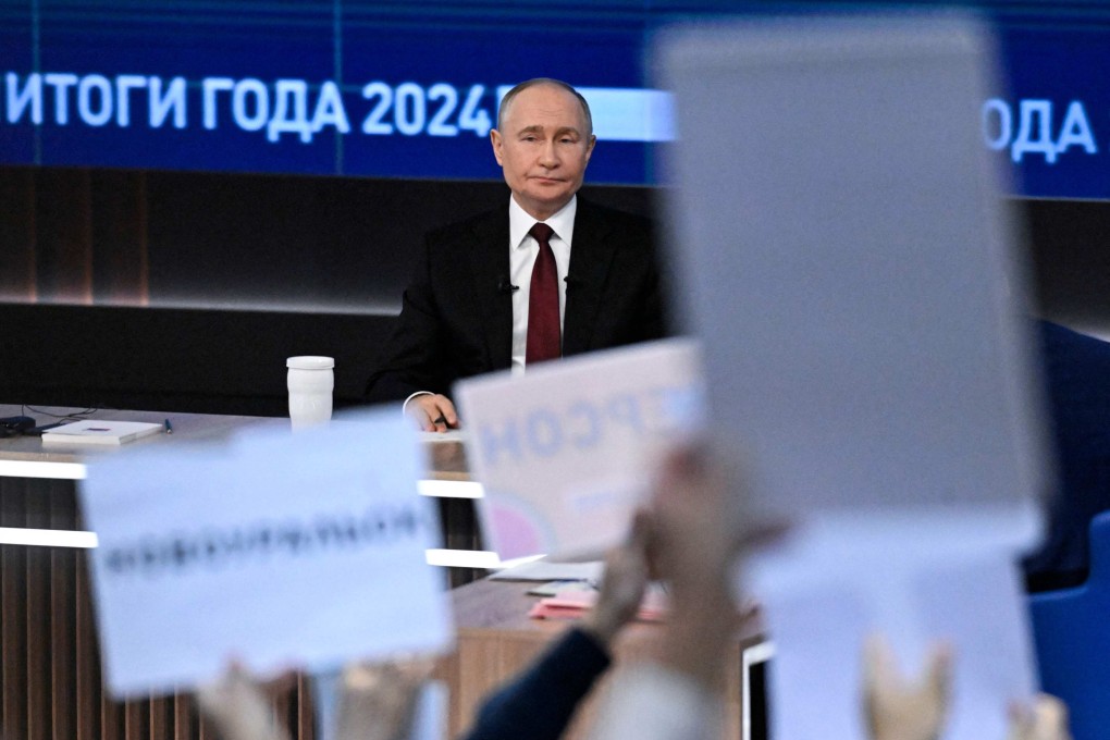 Putin fielded questions on state TV during his annual question and answer session with Russians. Photo: AFP
