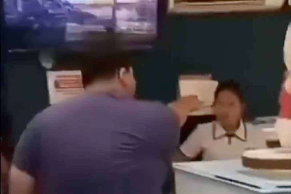A screen grab, of a viral video of a bakery assault in Indonesia, has sparked anti-Chinese sentiment. Photo: X@untoksikk