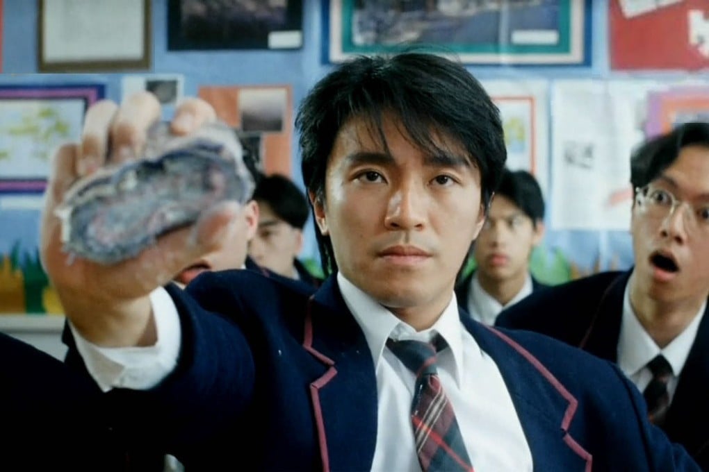 Stephen Chow Sing-chi in a still from Fight Back to School (1991). The comedy star had a “heroic” image makeover for this film and its sequel, and all three films were a showcase for his comedic genius. Photo: Win’s Movie Production & I/E Co. Ltd