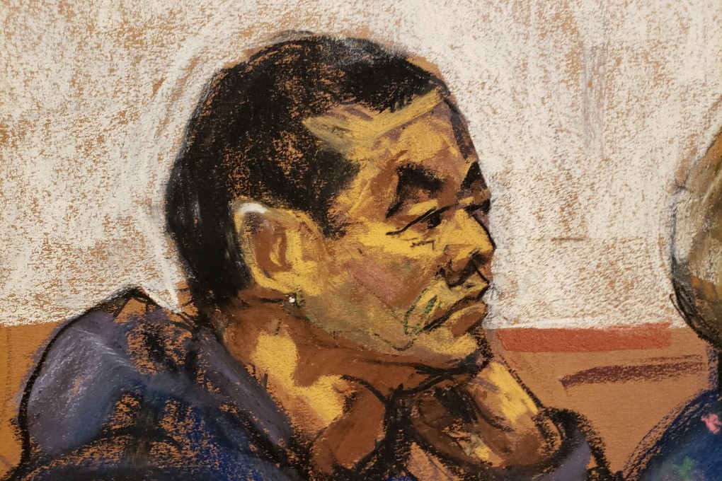 Chen Jinping attends a hearing at a Brooklyn courthouse in New York in April. Courtroom sketch: Jane Rosenberg via Reuters