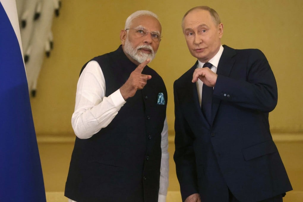 Russian President Vladimir Putin (right) and Indian Prime Minister Narendra Modi during their meeting in Moscow in July. Photo: EPA-EFE