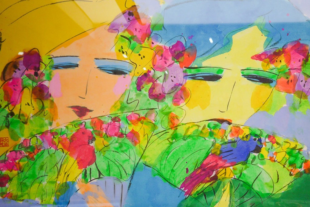 Detail from Charming Ladies (1990s), by Walasse Ting, one of the 25 works featured in “Walasse Ting: Joy, Temptation and Magic” at Alisan Fine Arts in Hong Kong’s Central business district. Photo: Alisan Fine Arts