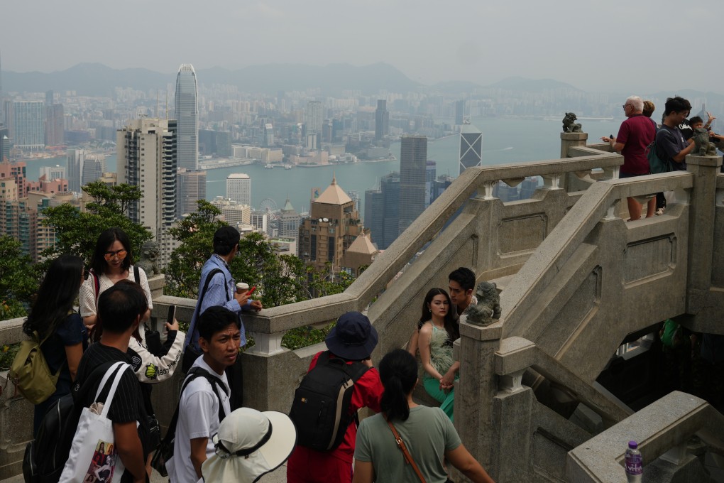 Tourists visit Lion’s Point View Pavilion at The Peak in 2023. Photo: Sam Tsang