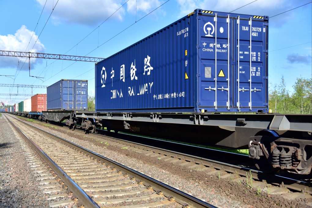 Cargo containers on freight train in Minsk, Belarus. Photo: Shutterstock Images