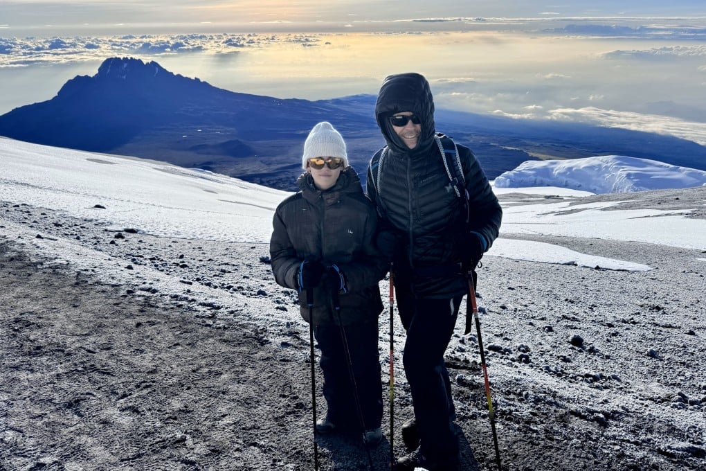 In December 2023, Emma Demopoulos (left, with her father), then aged 12, became the youngest person from Hong Kong to summit Mount Kilimanjaro. Photo: Emma Demopoulos
